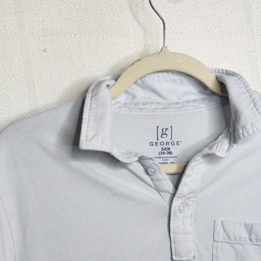 George Brand Purple Cotton Short Sleeve Pocket Front Polo Shirt Size S 34-36 - Picture 7 of 16